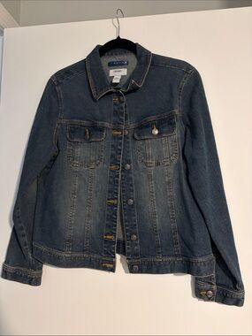 Old Navy Vintage Stretch Denim Jean Jacket Dark Wash Size Large